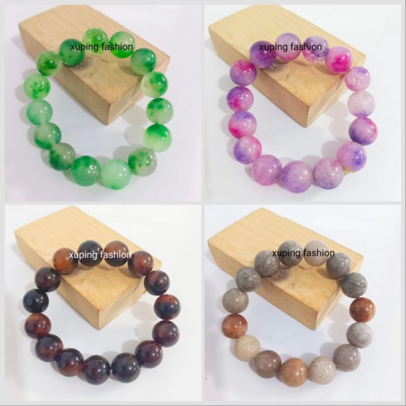Gelang Batu Giok Alami - Gelang Giok Pria Wanita Batu Giok Import