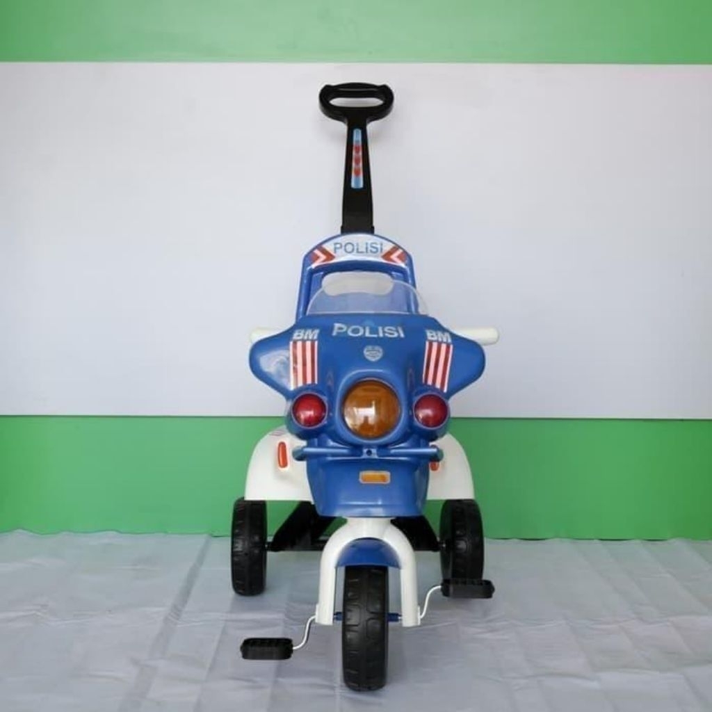 READY Sepeda Anak Roda 3 Polisi Gowes Mainan Motor Roda Tiga Dorong Edukatif