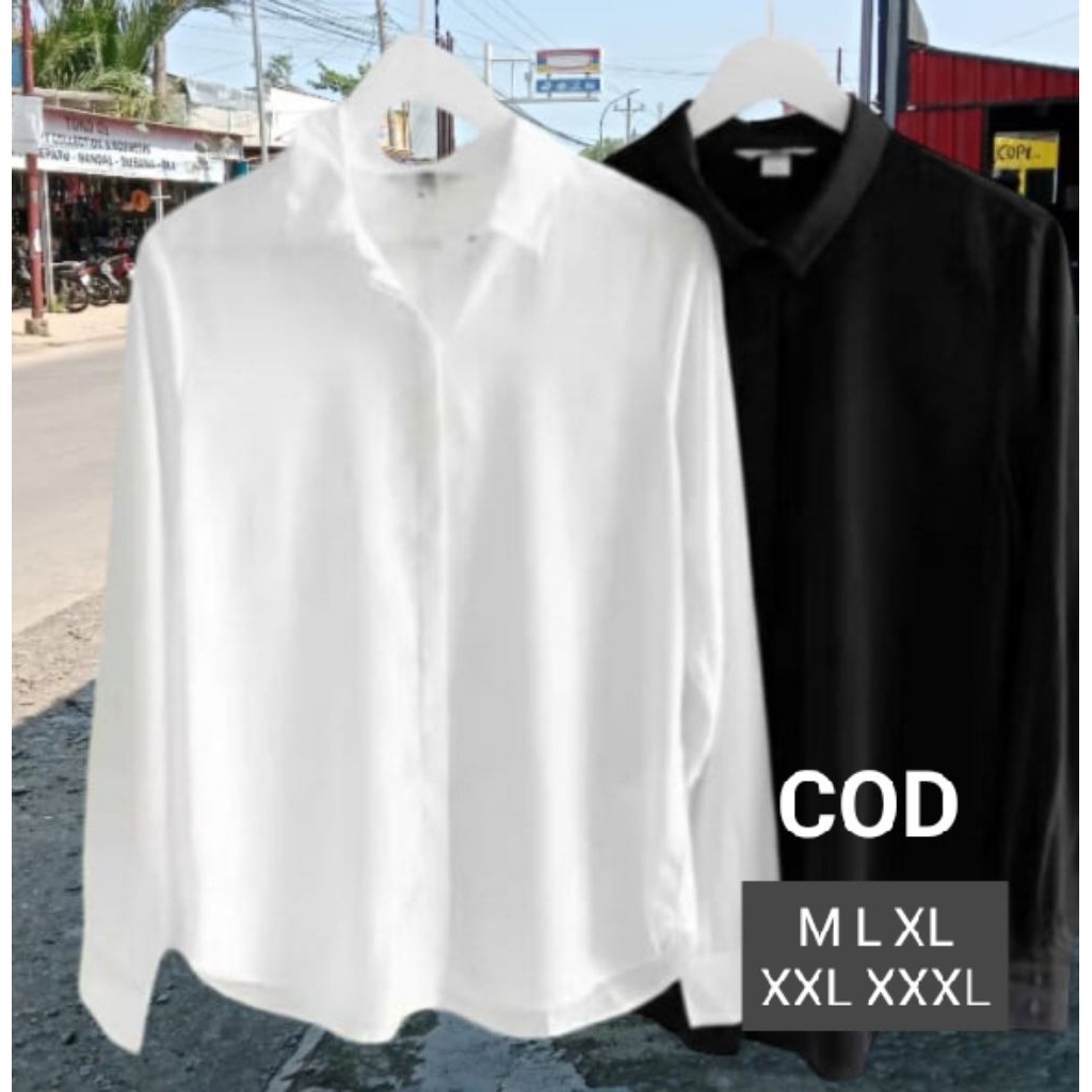 Kemeja Wanita Lengan Panjang | Kemeja Ospek / Kemeja Ujian | Baju Kemeja Cewek Terbaru