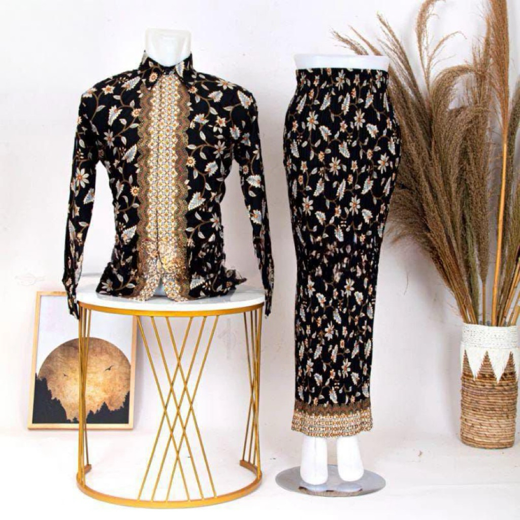 Set couple batik cowok dan cewek || kemeja batik couple || bawahan batik wanita couple termurah