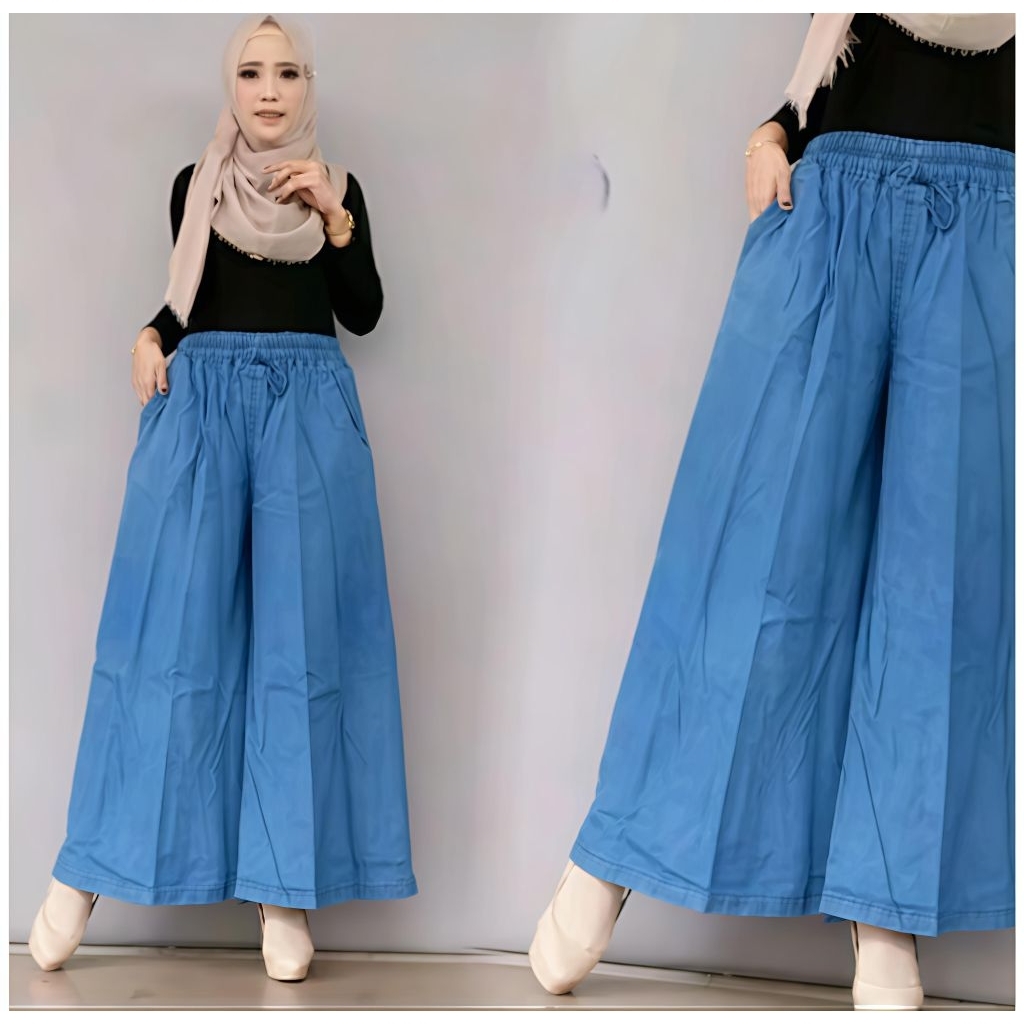 kulot jeans jumbo wanita premium | kulot jumbo polos | celana Kulot big size |