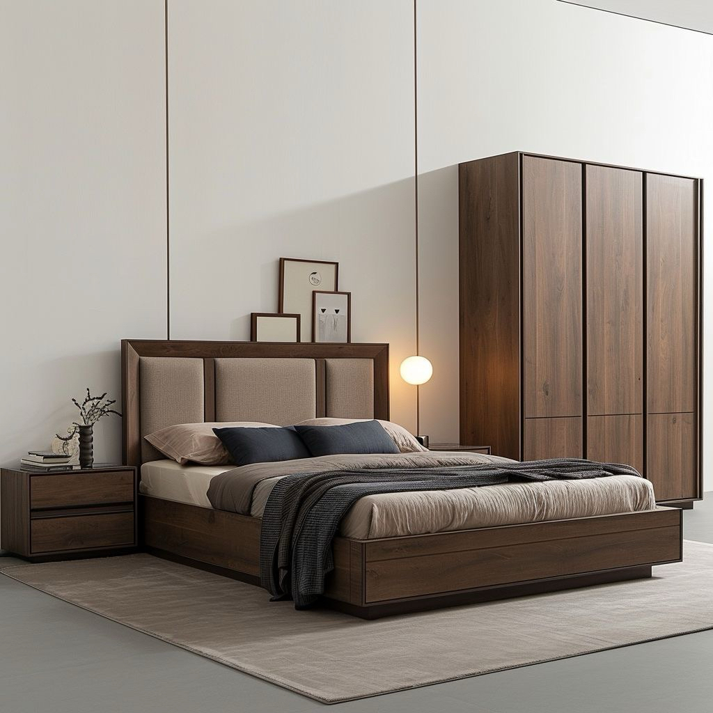 Set Kamar Tidur Minimalis Kayu Jati Tempat Tidur Mewah