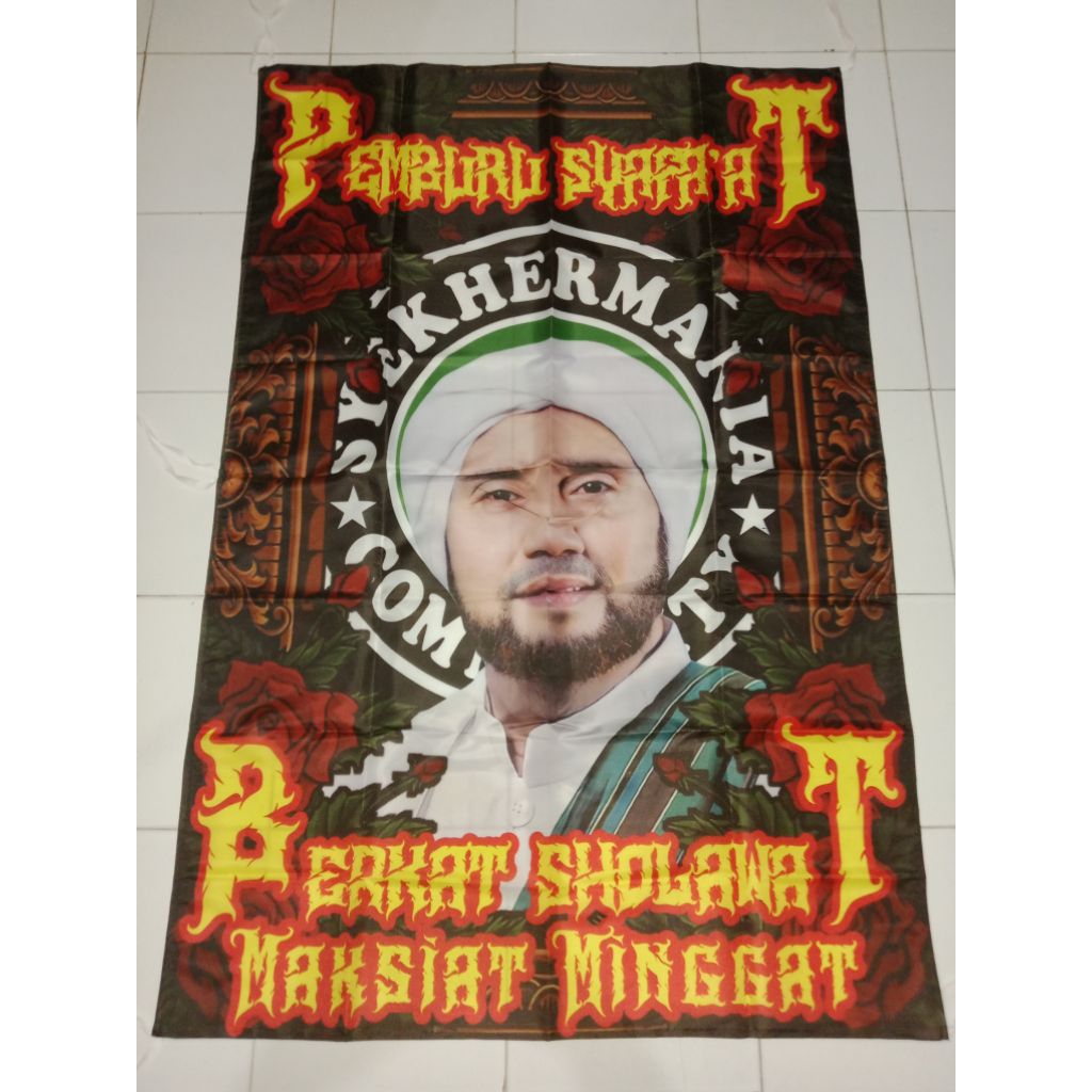 READY STOCK BENDERA HABIB SYEKH BERSORBAN UKURAN 300X200 TERMURAH COD