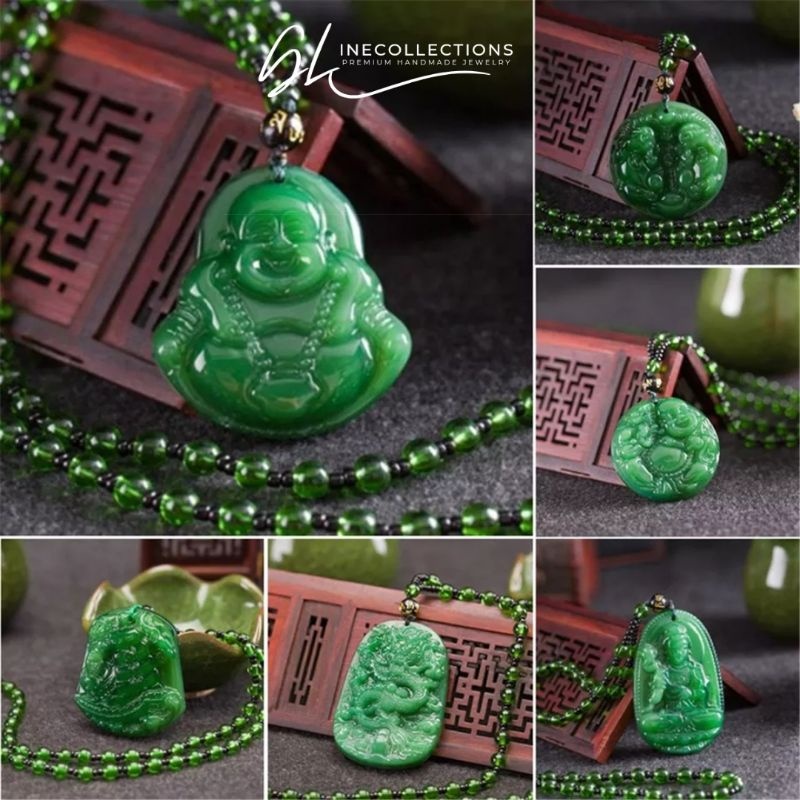 Kalung Batu Giok Alami - Kalung Keberuntungan Batu Giok Asli