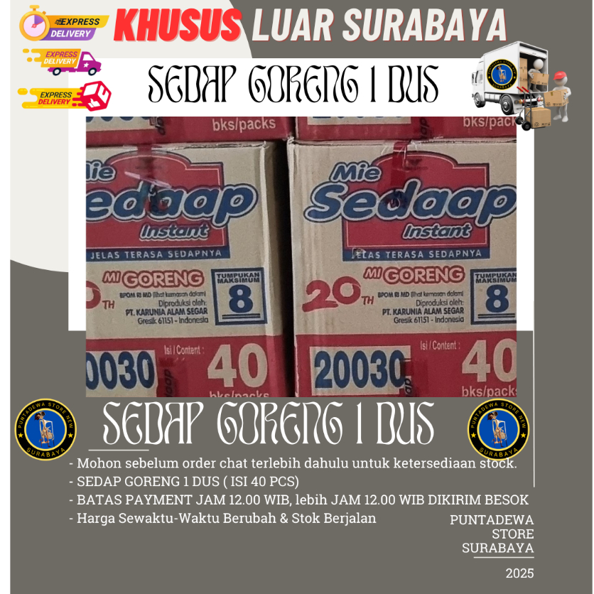 

Sedaap Goreng 1 karton/Dos isi 40 pcs | sedap Goreng Murah 1 Dos/karton