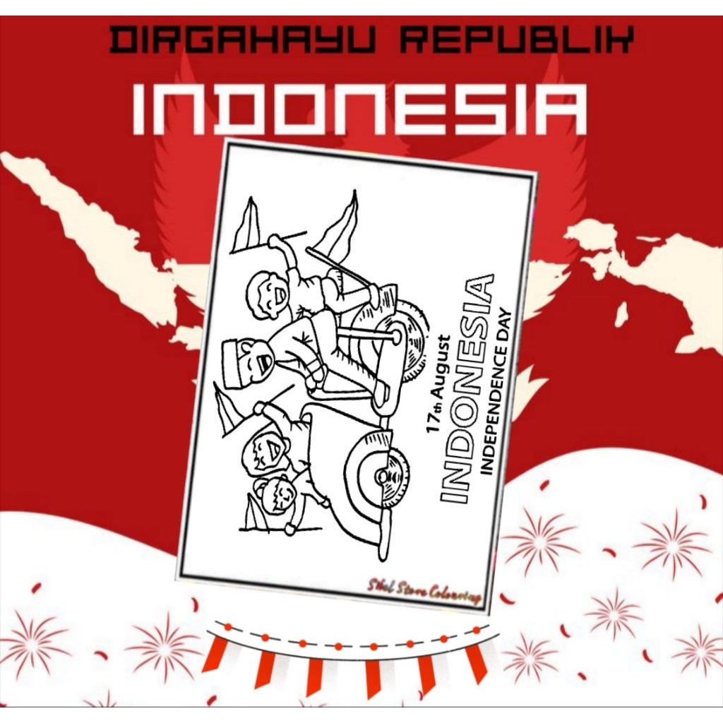 

Kertas Mewarnai Gambar Anak Tema HUT RI ( 17 agustu) / 10 Lembar Gambar berbeda