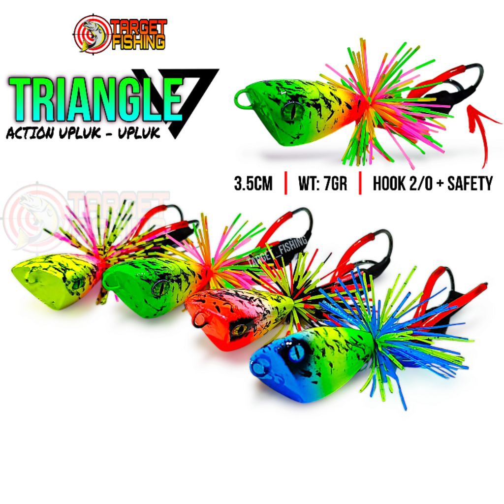 Jump Frog Mini TRIANGLE 3,5cm 7gram Umpan Casting Gabus Jaws Mini Ultralight