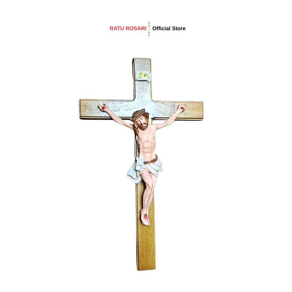 Salib Dinding Kayu Jati Original 30 Cm / Salib Dinding Kayu Jati / Salib Dinding Kayu