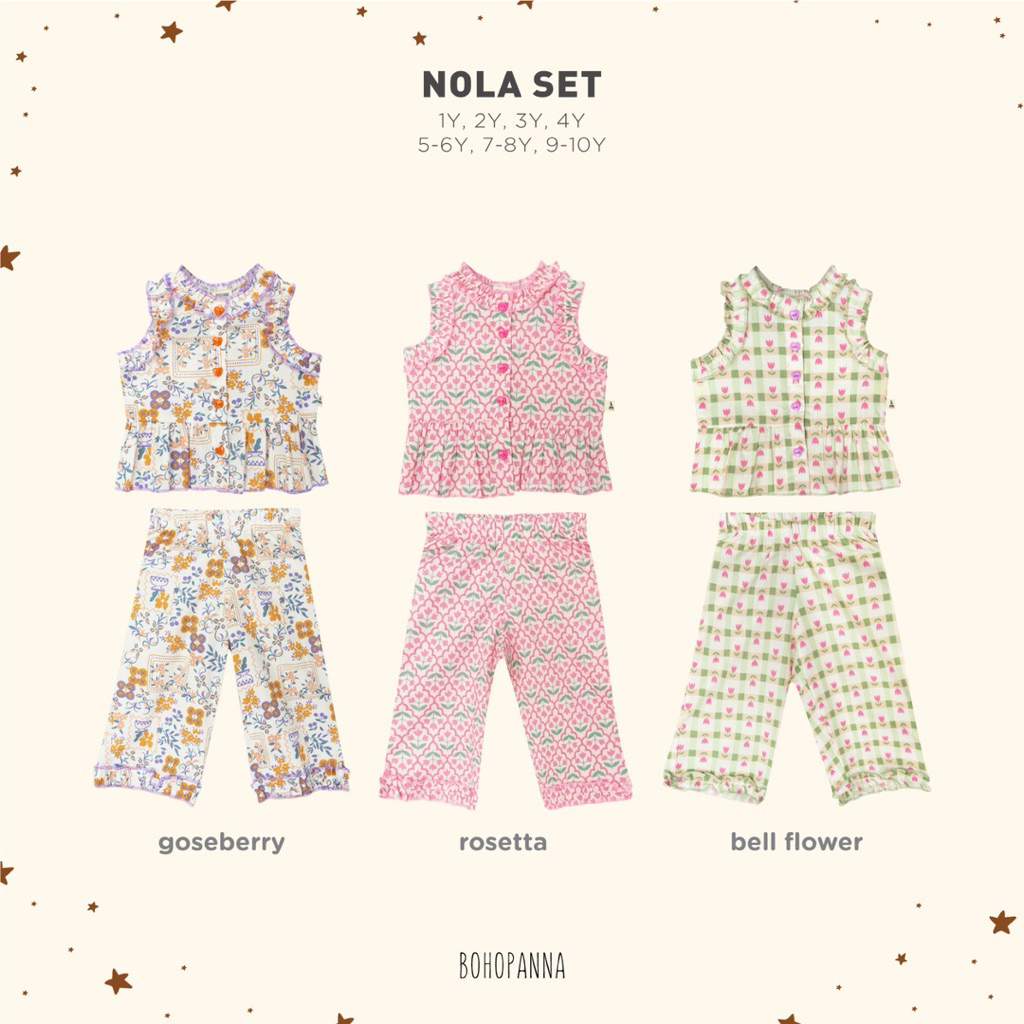 BOHOPANNA - NOLA SET / Setelan Anak Perempuan Ruffle