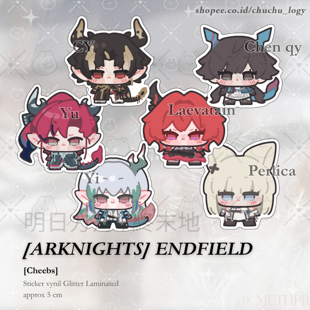 Arknights endfield [ cheebs ] chen surtr yu yi chong yue perlica laevantain sticker vinyl glitter  -