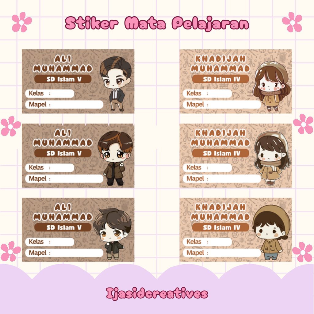 

Stiker Mapel Custom Tema Cute Chibi Mata Pelajaran Anak Sekolah Ukuran 6,5 x 4 cm Isi 20 pcs