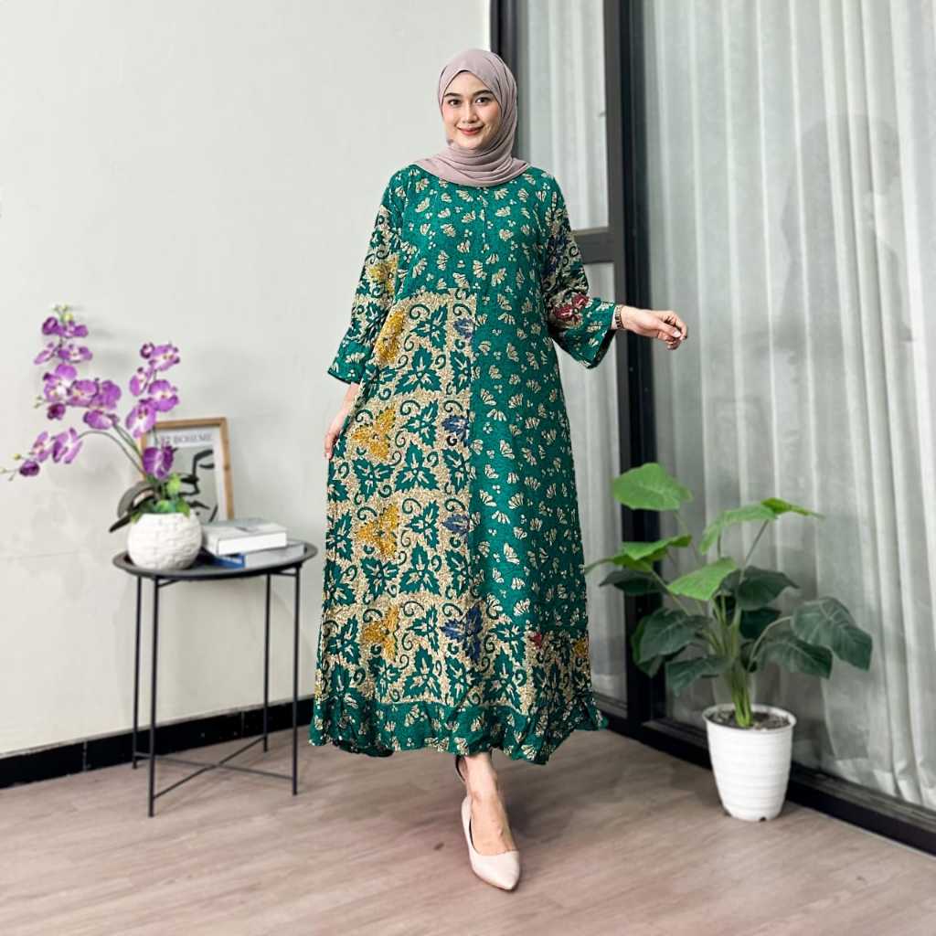 Daster Maura Jumbo Daster Maura Batik Daster Jumbo Lengan Panjang Daster Jumbo Daster Kekinian