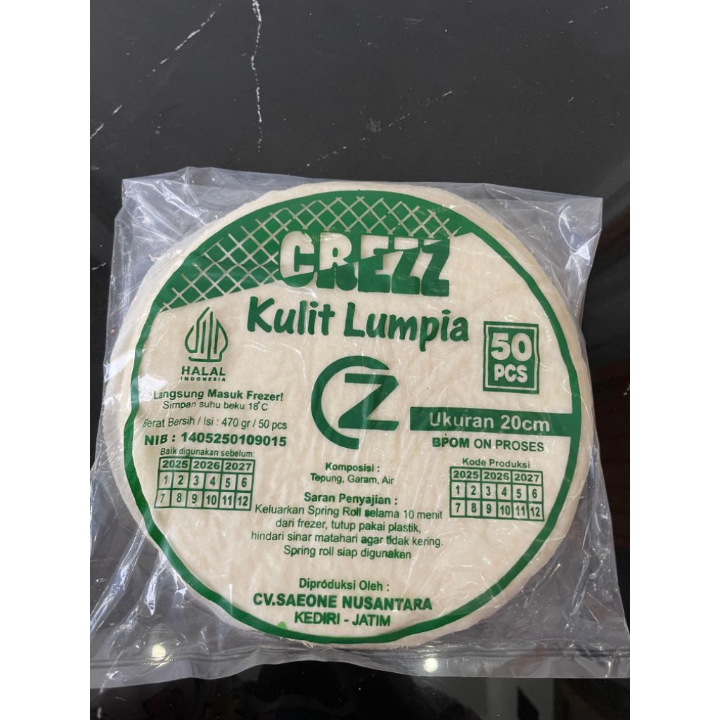 

Paket Hemat 3pack Kulit Lumpia Crezz Premium – 50pcs Halal – Cocok Gorengan & Frozen Food