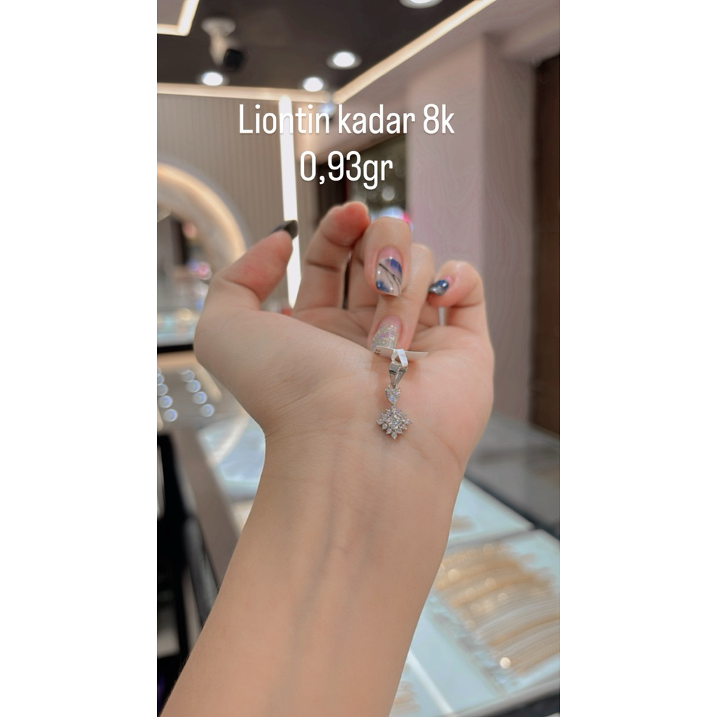 liontin emas putih 8k