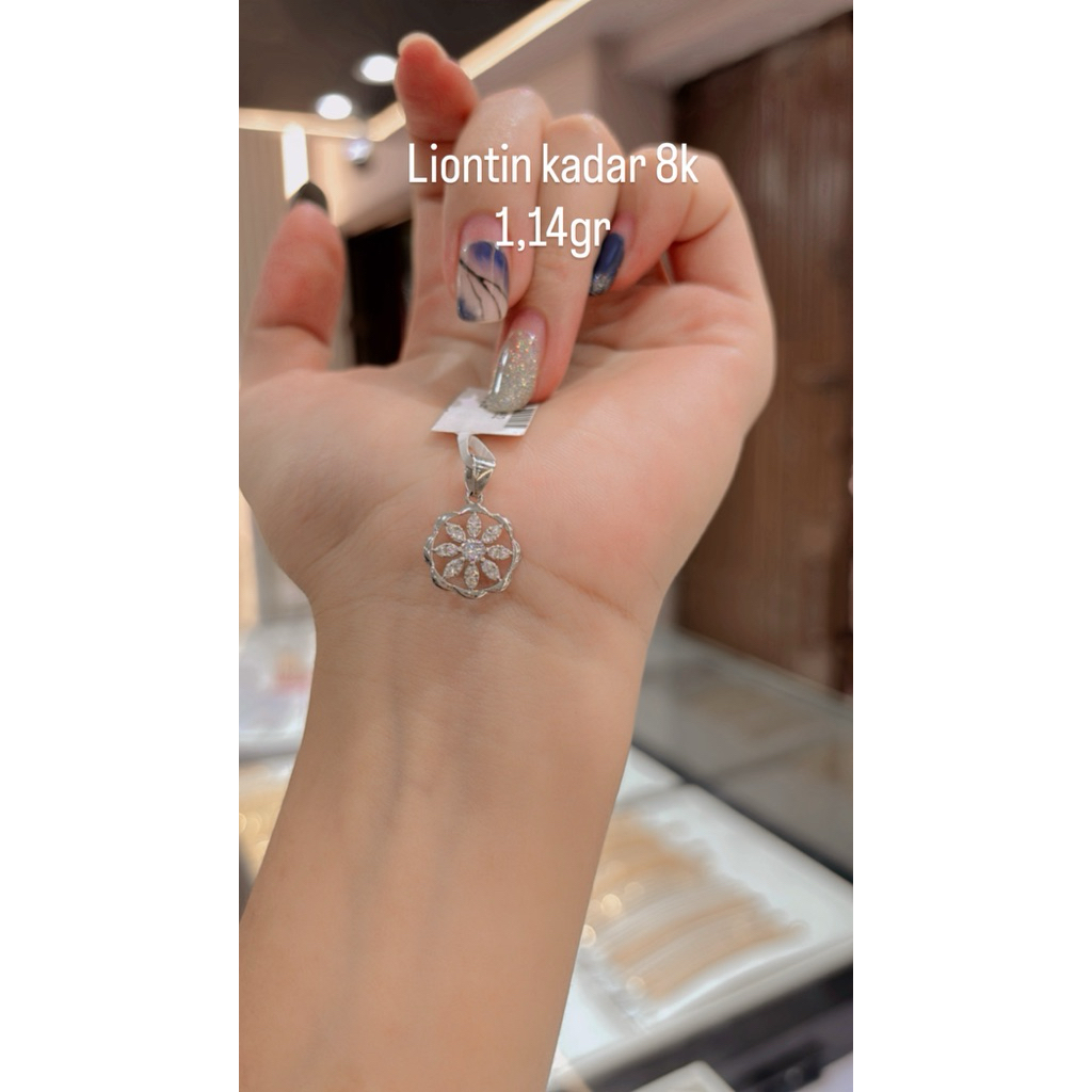 liontin emas putih 8k