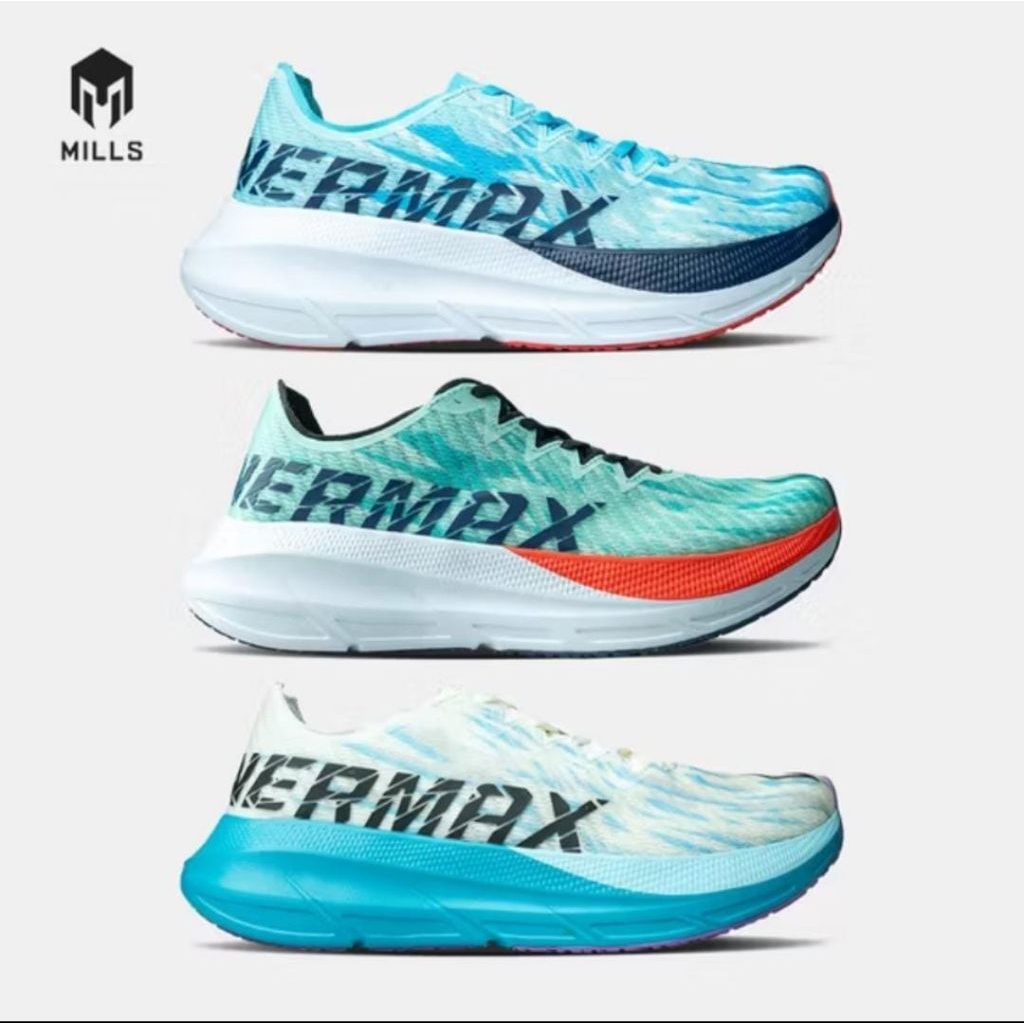 Mills –Enermax Cusnion M2-cool blue, jade black- Sepatu lari /Running /Trail Run / Basket /BTS Futsa