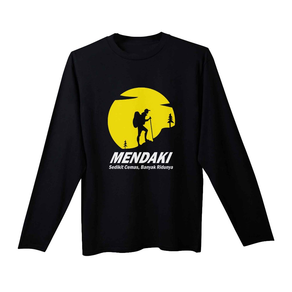 Kaos Pria Pendaki Gunung MENDAKI Lengan Panjang Dewasa Baju Atasan Unisex PakeKaos