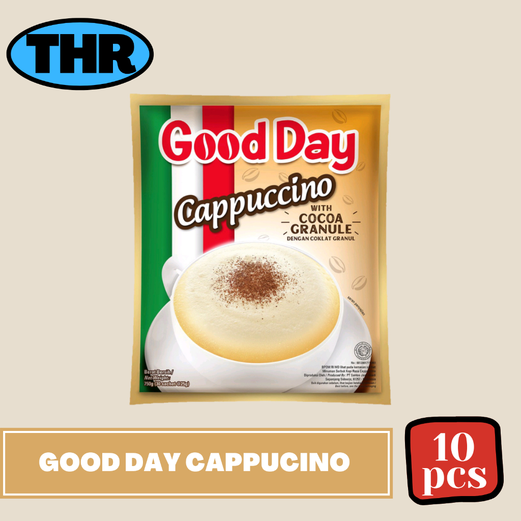 

Good Day Cappuccino 1 Renceng isi 10pcs