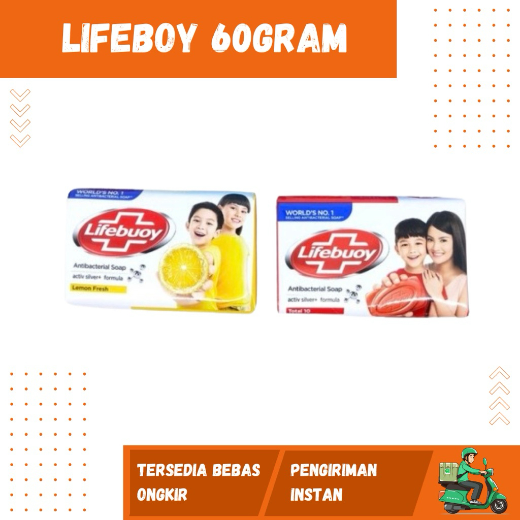 Sabun Lifeboy Batang 60gram - HARGA PROMO DAPAT 3 - Sabun mandi - Sabun batang - 'Murah