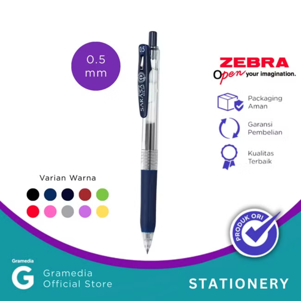 

Gramedia Manado-Zlebra Sarasa Clip 0.5 Blue Back