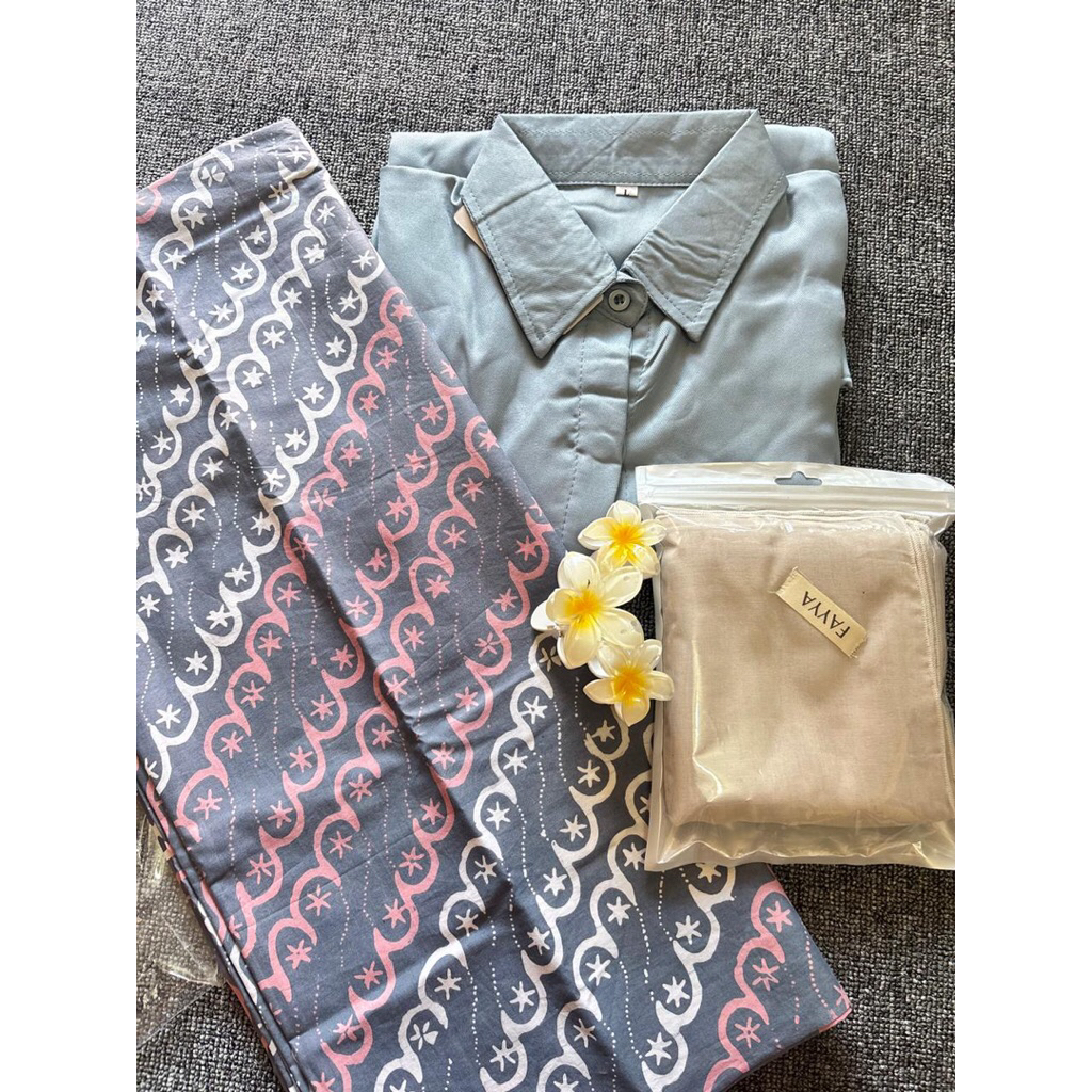 ONE SET SANTRIWATI /SAHARA BATIK/ (baju+sarung+hijab)