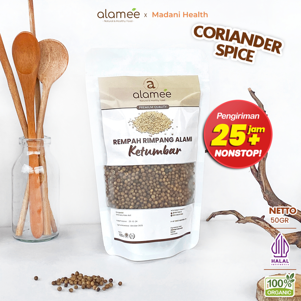 

ALAMEE Ketumbar Organik Coriander Seed Biji Rempah Rimpang Alami Bumbu Seasoning Masakan Masak 100gr