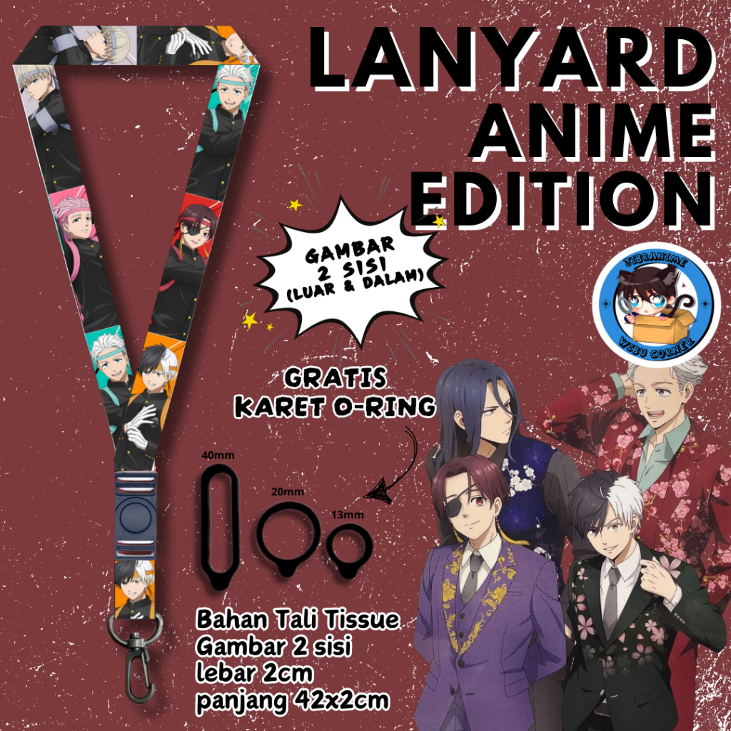 

Lanyard Panjang Anime 2 Sisi / Wind Breaker / gantungan kunci layard keychain