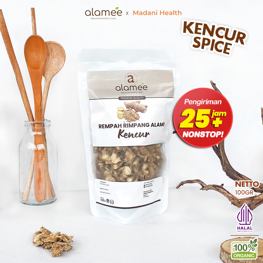 

ALAMEE Kencur Kering Dried Galangal Rempah Rimpang Organik Alami Bumbu Seasoning Masakan Masak 100gr