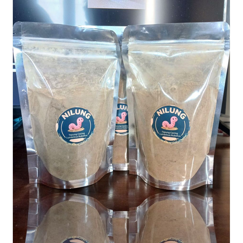 Tepung Cacing Lumbricus Rubellus 250gr Kwalitas Bagus