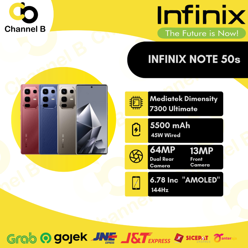 Infinix Note 50S 5G NFC Smartphone Layar Amoled ( Ram 8GB + Rom 256GB ) - Garansi Resmi
