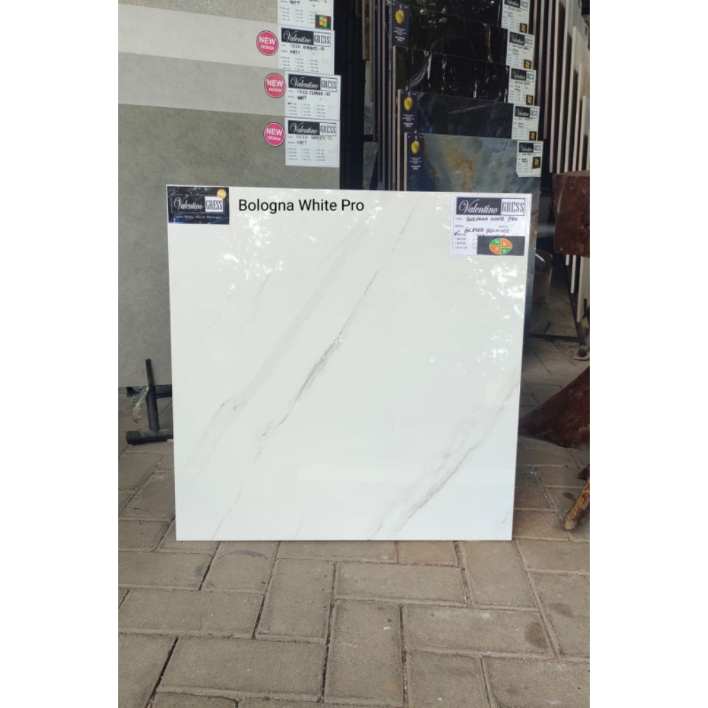 granit lantai 60x60 Bologna white pro glosy kilap brand Valentino gress