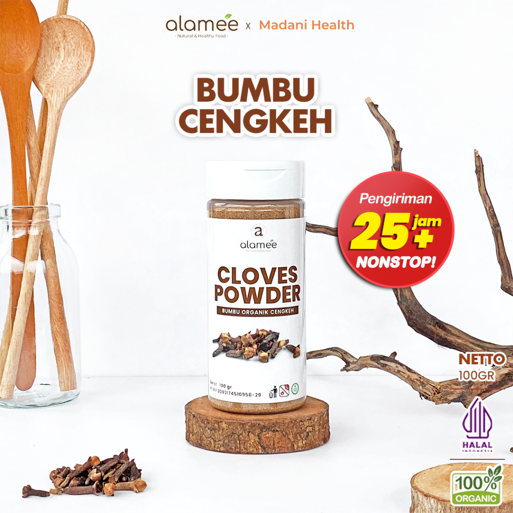 

ALAMEE Cengkeh Bubuk Clove Powder Ground Spice Murni Asli Tanpa Campuran Bumbu Organik 100g