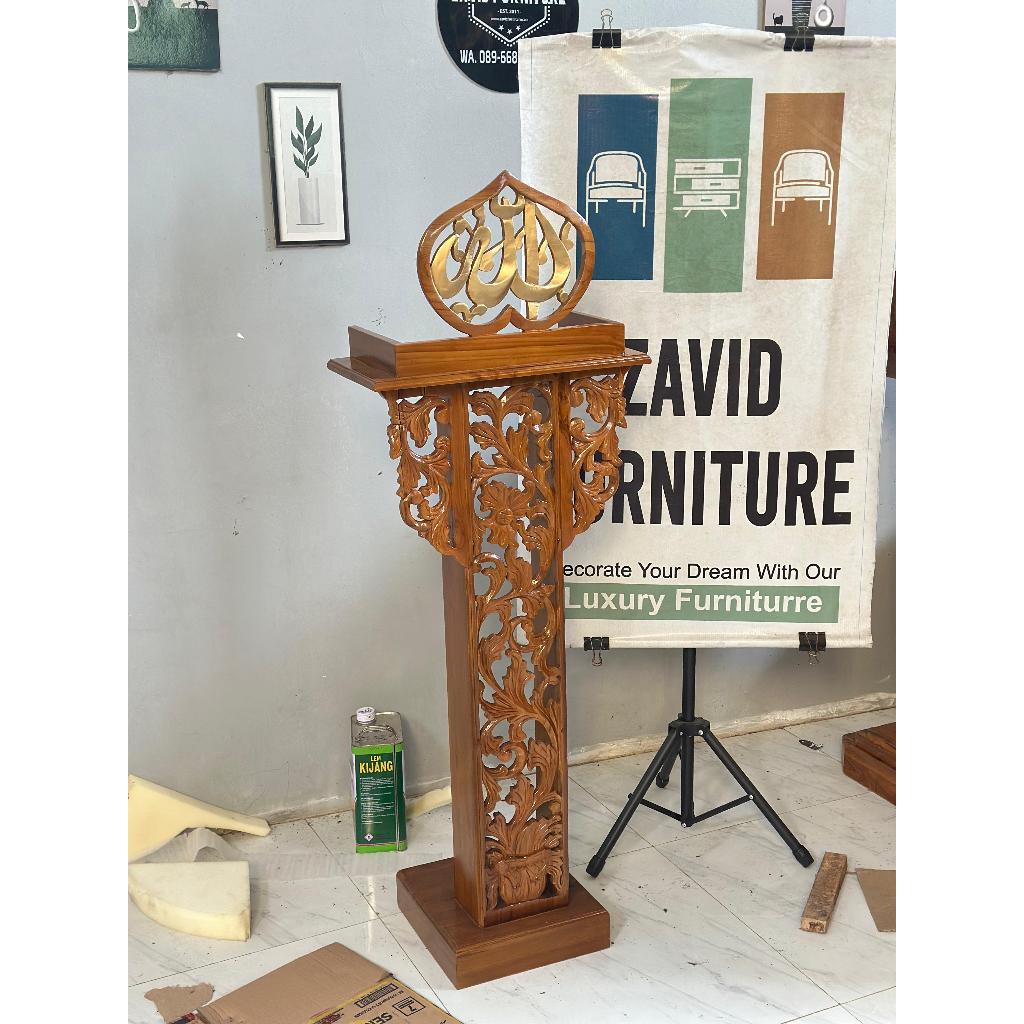 Podium murah, Podium Masjid, Podium Masjid Kayu Jati, Podium Masjid Terbaru, Podium Masjid Ukiran, P