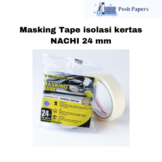 

ISOLASI MASKING TAPE NACHI / ISOLASI KERTAS UKURAN 24mm