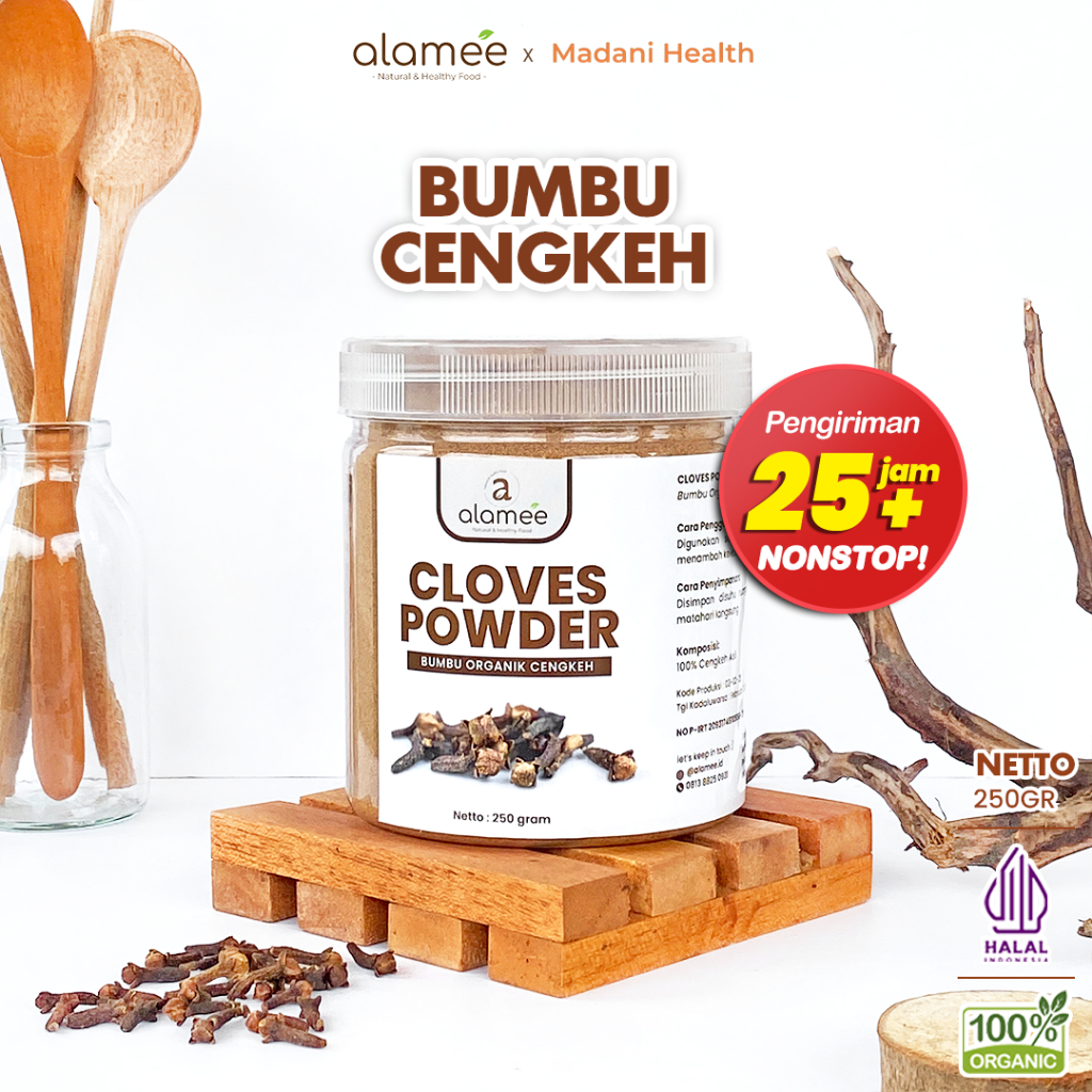 

ALAMEE Cengkeh Bubuk Clove Powder Ground Spice Murni Asli Tanpa Campuran Bumbu Organik 250g