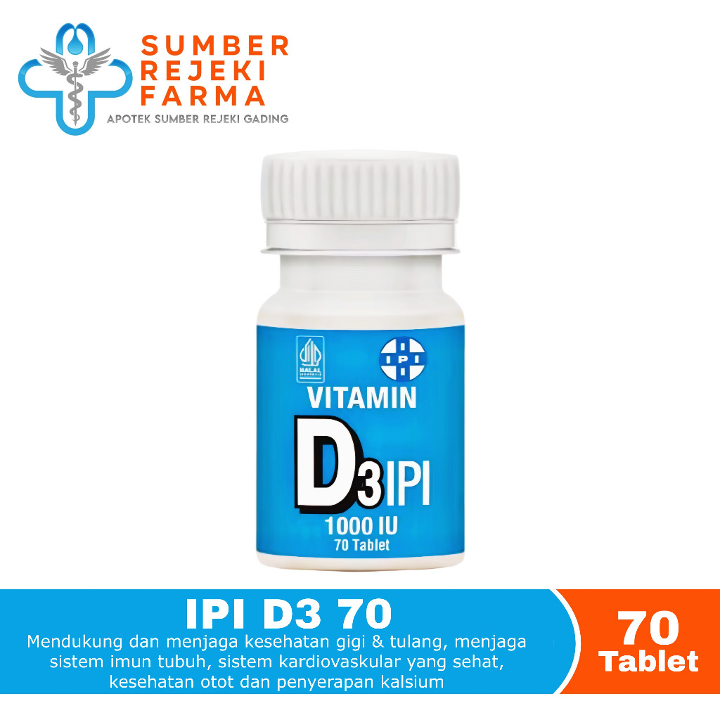 Vitamin D3 1000 IU IPI 70 Tablet - untuk Memenuhi Kebutuhan Vitamin D