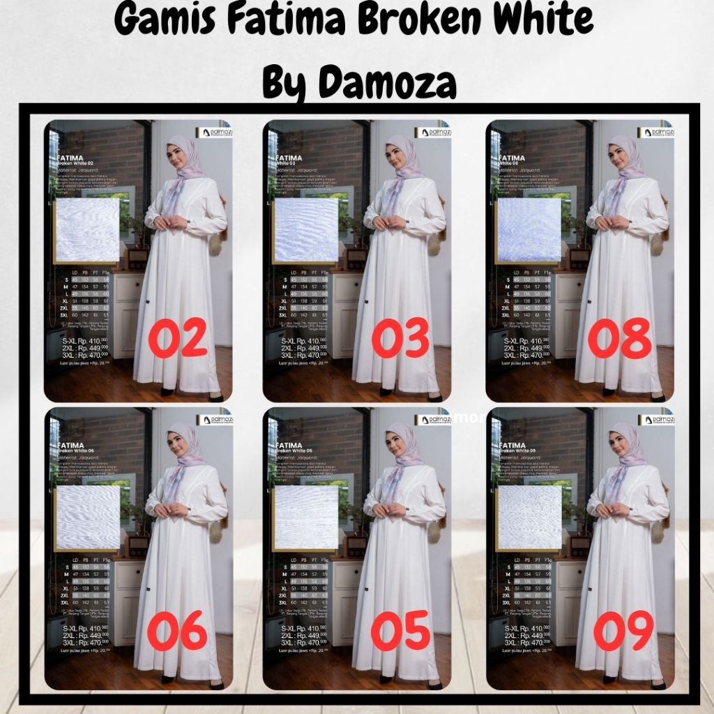 {MUZAMORE} DAMOZA GAMIS BROKEN WHITE BAHAN RAYON PREMIUM GAMIS WANITA DEWASA DAMOZA