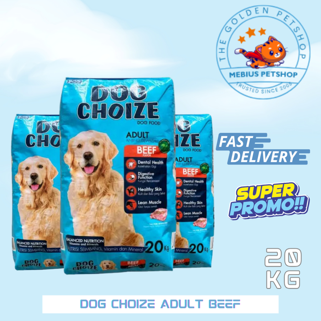DOG CHOIZE BEEF & LAMB 20KG makanan anjing dog choize