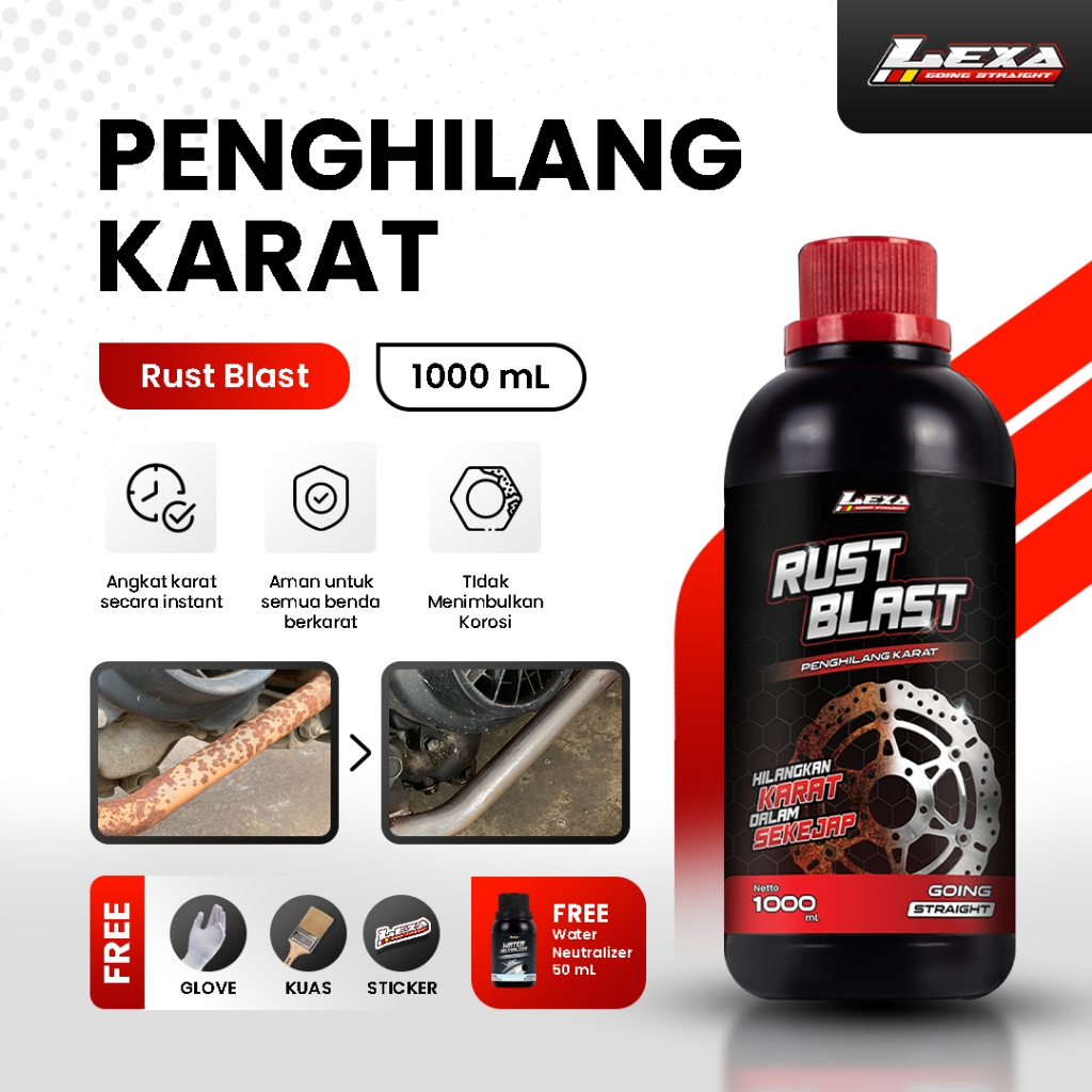 Mamiseler45 - LEXA Rust Blast Cairan Anti Karat Rust Remover Pembersih Karat Besi Mesin Mobil Motor