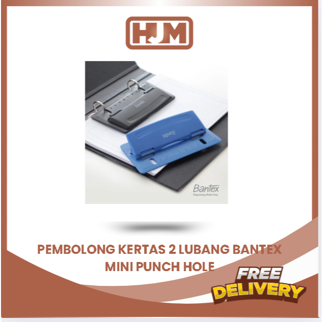 

PEMBOLONG KERTAS 2 LUBANG BANTEX MINI PUNCH HOLE 9319