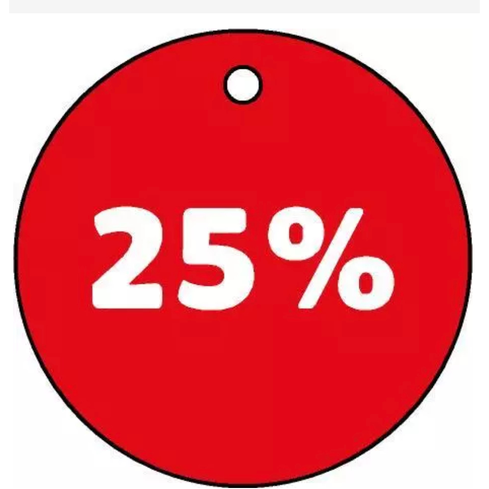 

HANG TAG LABEL DISKON 25 PERSEN SALE BAJU MURAH BULAT UKURAN 3,8 CM GANTUNGAN