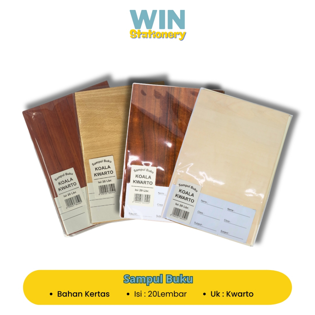 

Sampul Buku Sekolah Kwarto Boxy Koala Motif Kayu isi 20 Lembar
