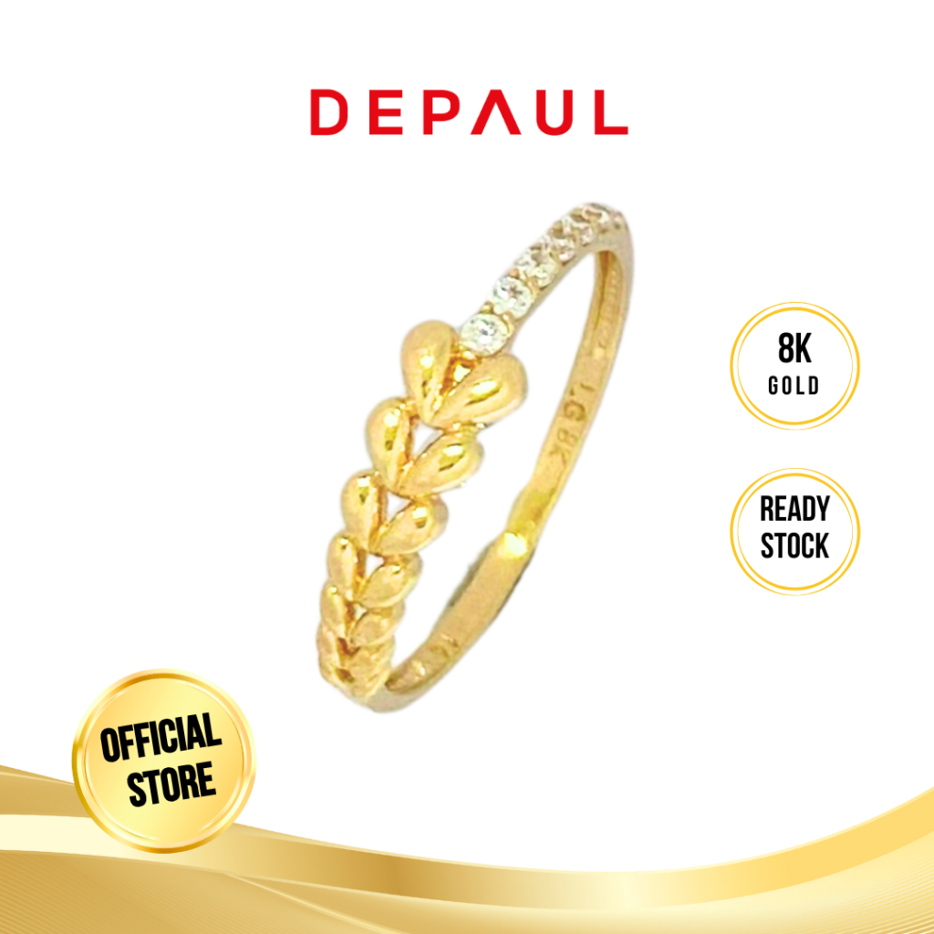 [Exclusive Edition] Cincin 8K Leaf Series 6 (Koleksi Perhiasan Gold Fashion DEPAUL Jewellery)