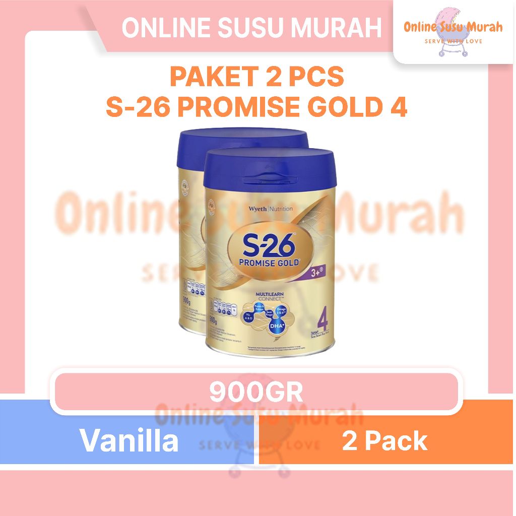 S26 PROMISE GOLD PAKET 2 KALENG 900GR S 26 S-26 NESTLE TAHAP 4 USIA 3 TAHUN KE ATAS 900 GR SSKL