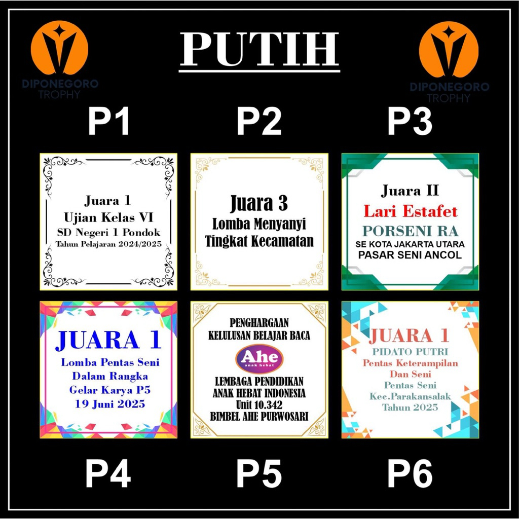 

STIKER PIALA KAKI SATU + LOGO (BERLAMINASI PLASTIK) / STICKER PIALA