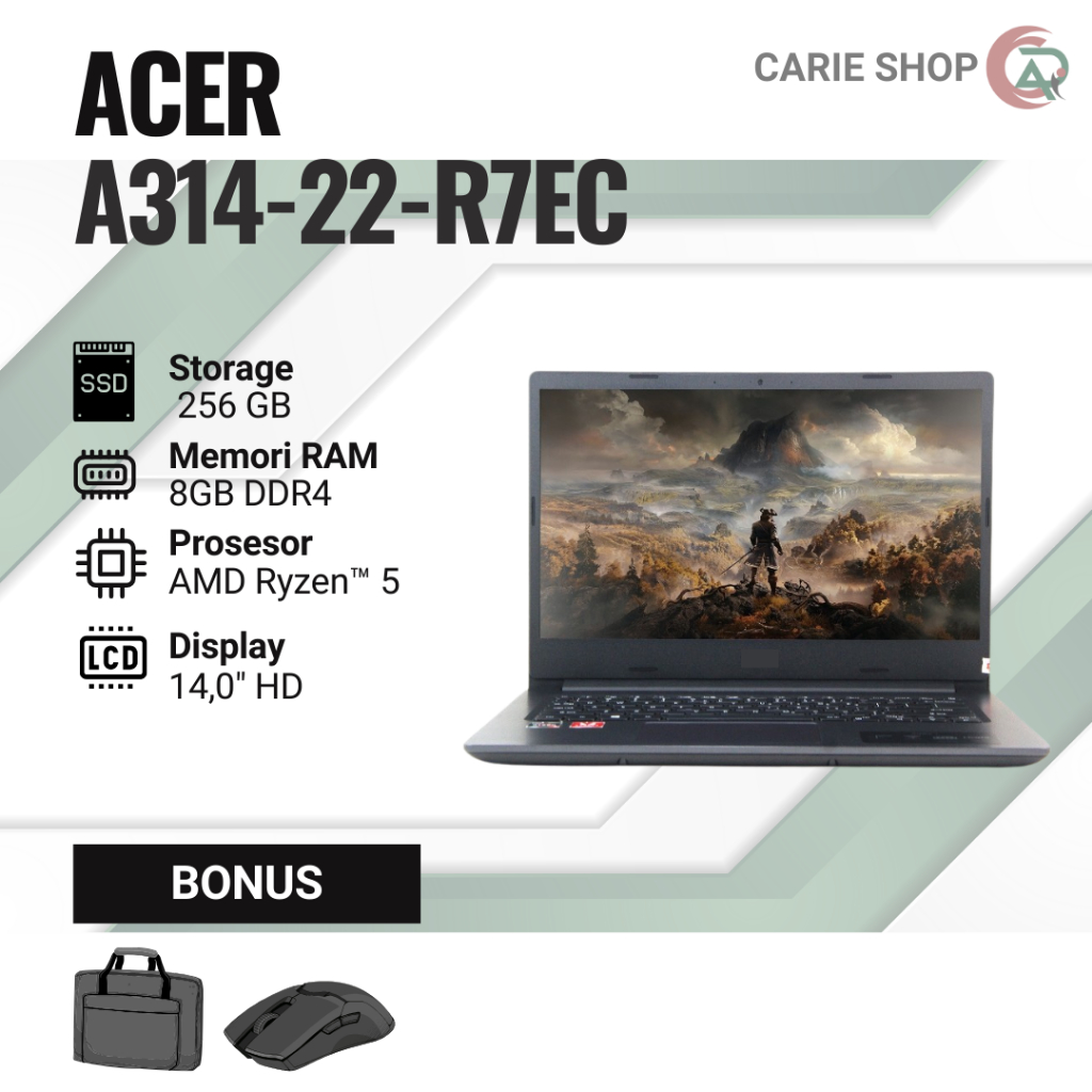 LAPTOP ACER A314-22-R7EC I 8GB DDR4 I 256GB I 14"