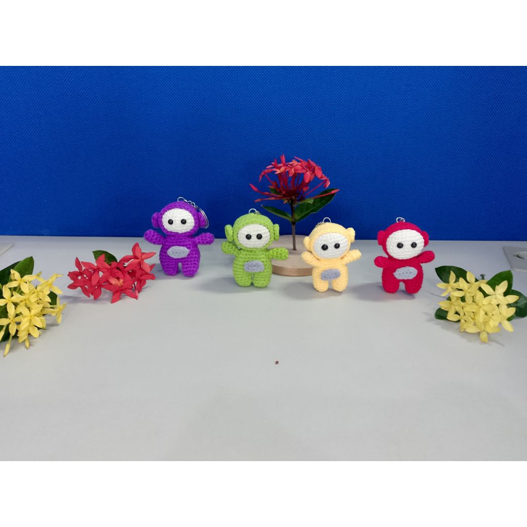 gantungan kunci rajut teletubbies