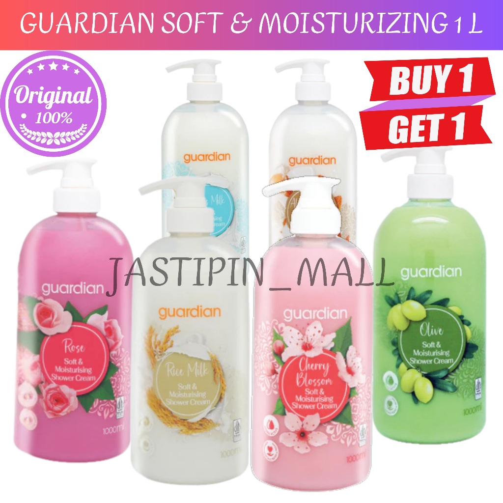 Guardian Soft & Moisturizing Shower Cream 1 Liter - BELI 1 GRATIS 1 - Sabun Mandi Guardian