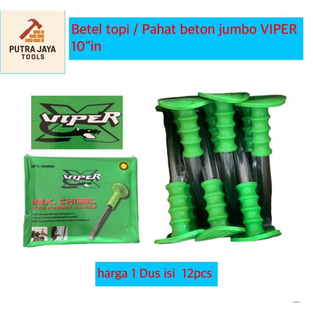 Betel Topi / Pahat Beton Jumbo 10" VIPER Harga Per Lusin isi 12PCS