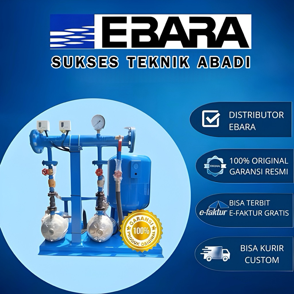 Boster Pump Ebara CDX 200/25 2.2kw 3Phase 380v 2x Pompa Ebara CDX 200/25 Set Panel